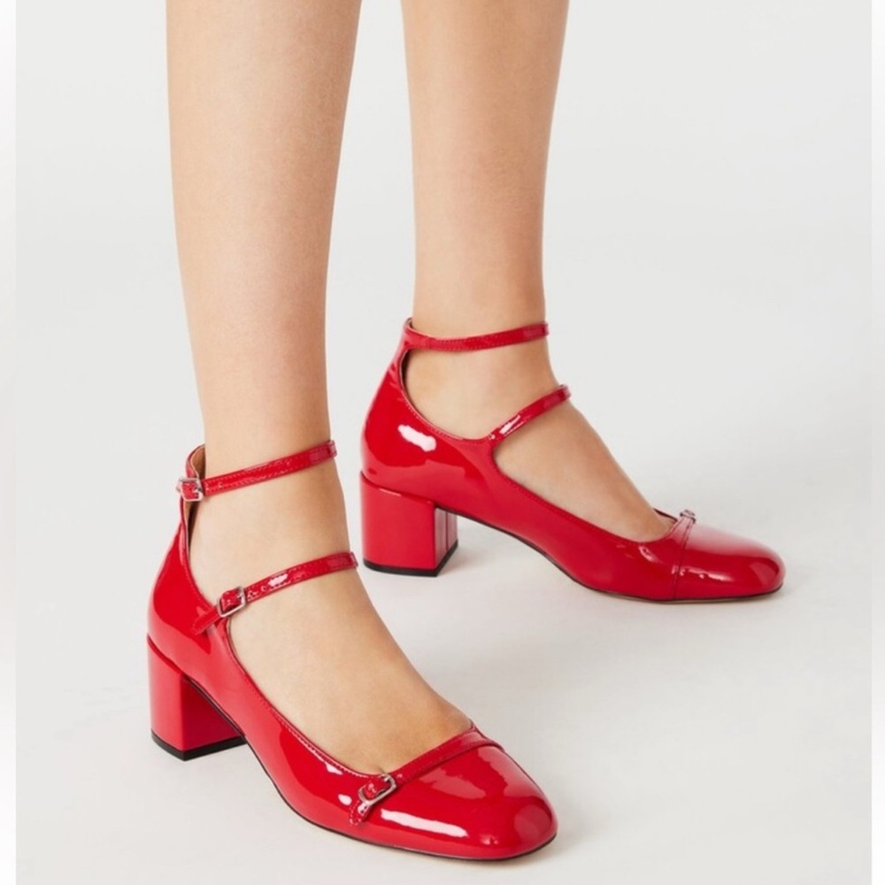 Steve Madden Like New “Sabrina” Red Patent Double Strap Mary Jane Size 11 M